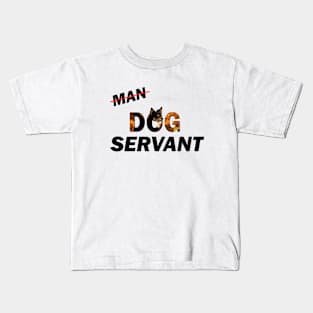 Man Dog Servant - Chihuahua oil painting word art Kids T-Shirt